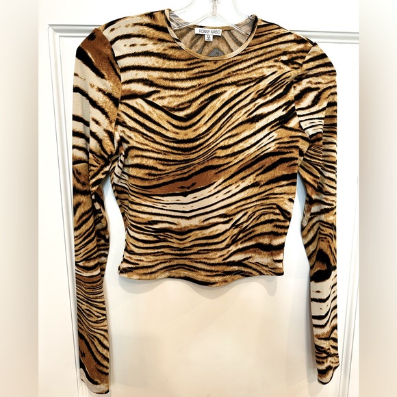 Ronny Kobo animal print crew neck top - Picture 2 of 5